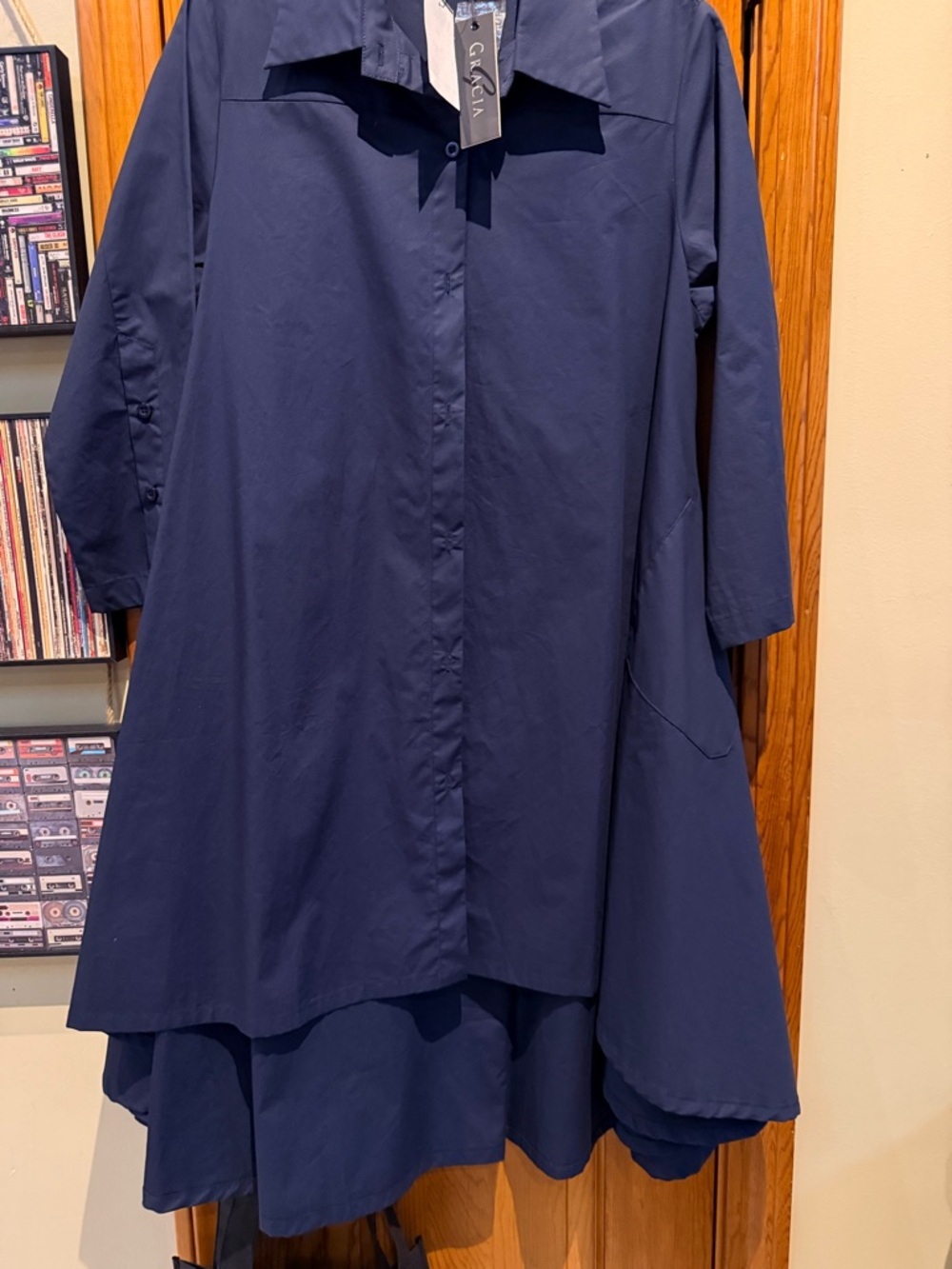 Garcia navy blue cotton, can be one as a dress or a top with leggings